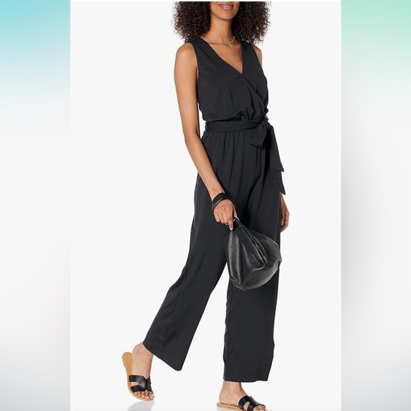 NWT The Drop Women's @caralynmirand Sleeveless Wrap Jumpsuit medium black - Picture 3 of 6